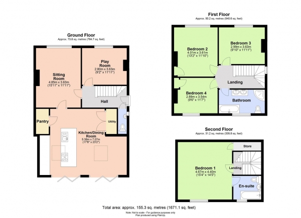 Floor Plan for 4 Bedroom Semi-Detached House to Rent in Bartons Close, Balsham, Cambridge, CB21, 4EA - £415 pw | £1800 pcm