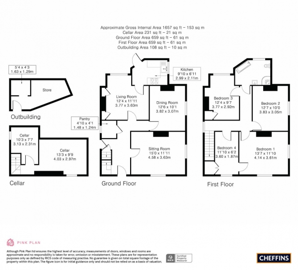 Floor Plan Image for 4 Bedroom Detached House for Sale in London Road, Royston