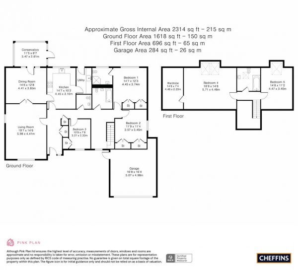 Floor Plan Image for 5 Bedroom Detached Bungalow for Sale in The Orchards, Great Shelford