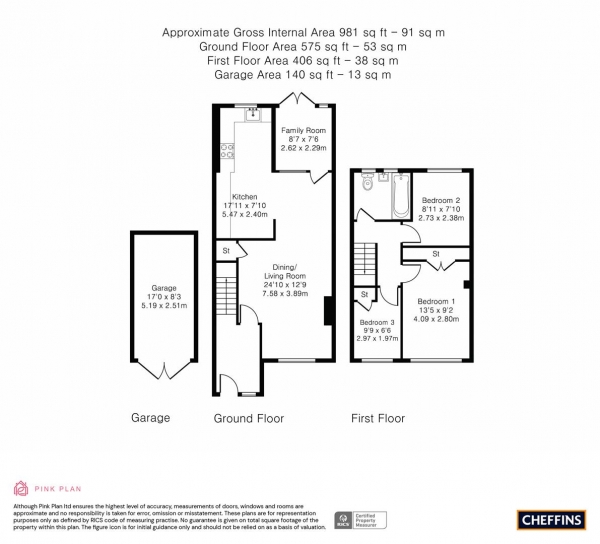 Floor Plan Image for 3 Bedroom Terraced House for Sale in Resbury Close, Sawston