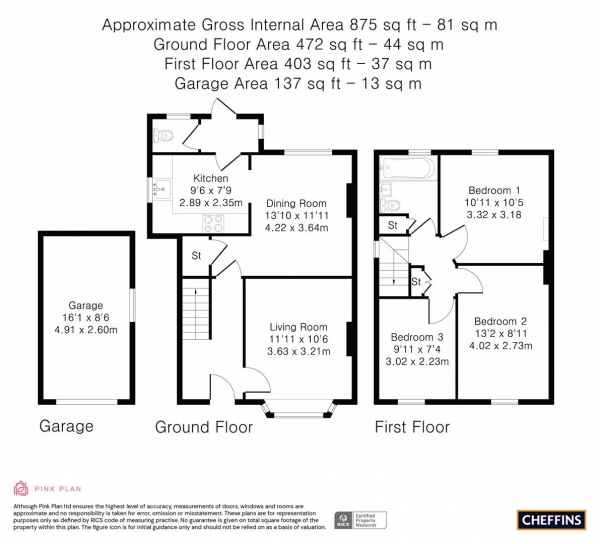 Floor Plan Image for 3 Bedroom Semi-Detached House for Sale in Glebe Road, Cambridge