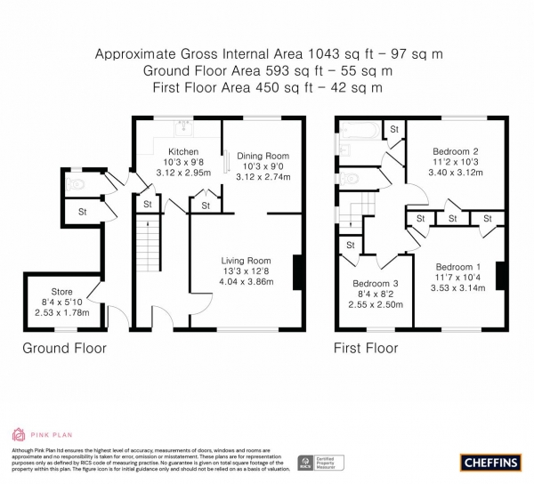 Floor Plan Image for 3 Bedroom Semi-Detached House for Sale in St. Thomas's Square, Cambridge