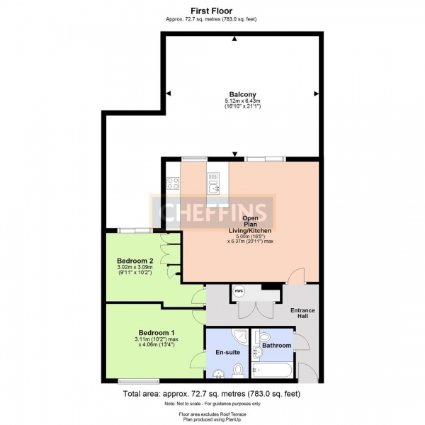 Floor Plan Image for 2 Bedroom Apartment to Rent in Regency Gate, 29 Queen Ediths Way, Cambridge