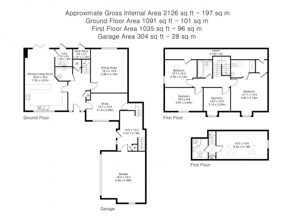 Floor Plan for 5 Bedroom Detached House for Sale in Brook Street, Elsworth, Cambridge, CB23, 4HX - Guide Price &pound925,000