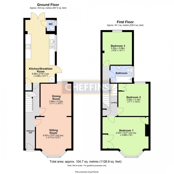 Floor Plan Image for 3 Bedroom Terraced House to Rent in Hartington Grove, Cambridge