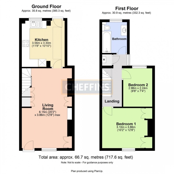 Floor Plan for 2 Bedroom Terraced House to Rent in York Street, Cambridge, CB1, 2PZ - £462 pw | £2000 pcm