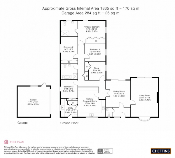 Floor Plan Image for 5 Bedroom Detached Bungalow for Sale in High Street, Melbourn