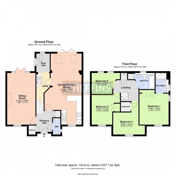 Floor Plan Image for 4 Bedroom Detached House to Rent in Orchid Fare, Highfields, Caldecote