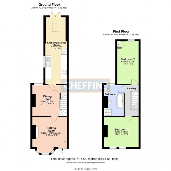 Floor Plan for 2 Bedroom Terraced House to Rent in Cowper Road, Cambridge, CB1, 3SL - £404 pw | £1750 pcm