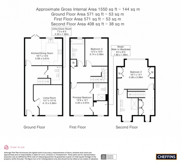 Floor Plan Image for 3 Bedroom Terraced House for Sale in Austin Corner, Royston