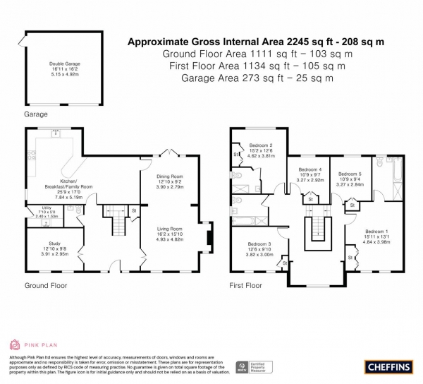 Floor Plan Image for 5 Bedroom Detached House for Sale in Old Pinewood Way, Papworth Everard