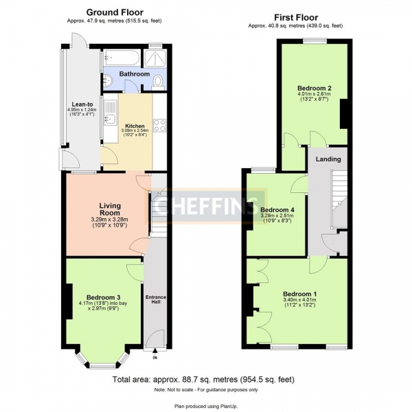 Floor Plan Image for 4 Bedroom Semi-Detached House to Rent in Blinco Grove, Cambridge