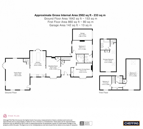 Floor Plan for 5 Bedroom Detached Bungalow for Sale in Perne Road, Cambridge, CB1, 3NX - Guide Price &pound795,000