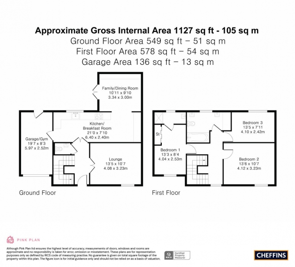 Floor Plan Image for 3 Bedroom Property for Sale in Princes Mews, Royston