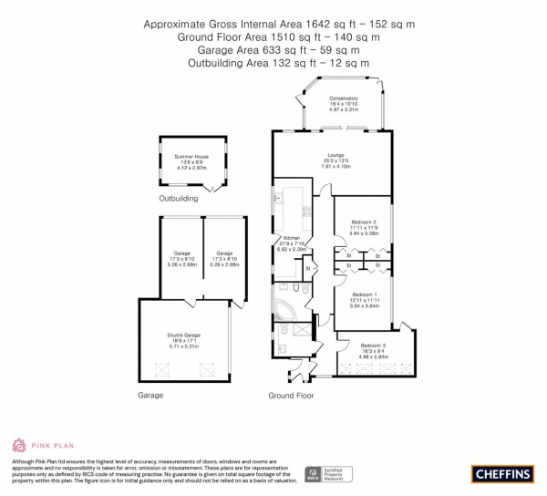 Floor Plan Image for 3 Bedroom Detached Bungalow for Sale in Highworth Avenue, Cambridge