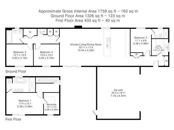 Floor Plan Image for 4 Bedroom Detached House for Sale in Barton Road, Haslingfield, Cambridge