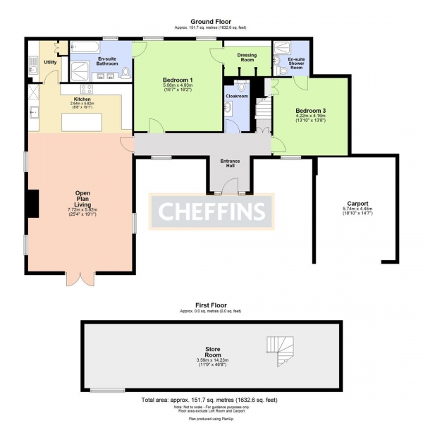 Floor Plan Image for 2 Bedroom Detached House to Rent in Church Street, Harston, Cambridge