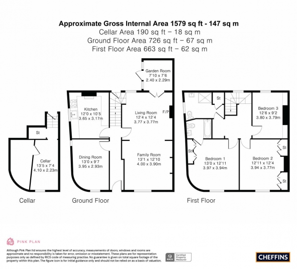 Floor Plan Image for 3 Bedroom End of Terrace House for Sale in Norwich Street, Cambridge