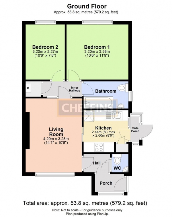 Floor Plan Image for 2 Bedroom Semi-Detached Bungalow to Rent in Holyrood Close, Cambridge