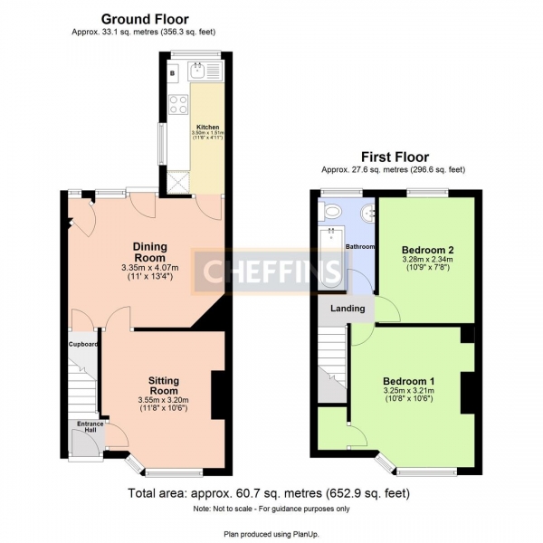 Floor Plan Image for 2 Bedroom Terraced House to Rent in Brampton Road, Cambridge