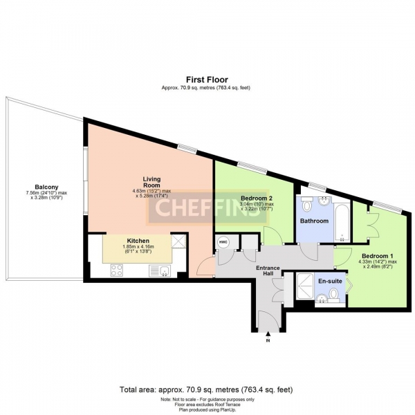 Floor Plan Image for 2 Bedroom Apartment to Rent in Rustat Avenue, Cambridge