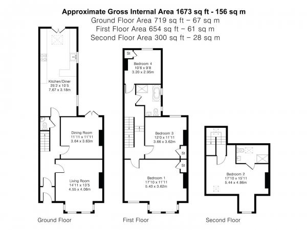 Floor Plan Image for 4 Bedroom Semi-Detached House for Sale in Hills Road, Cambridge