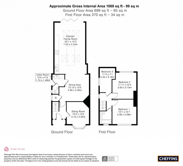 Floor Plan Image for 3 Bedroom Semi-Detached House for Sale in Shelford Road, Trumpington