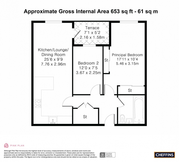 Floor Plan Image for 2 Bedroom Property for Sale in Great Northern Road, Cambridge