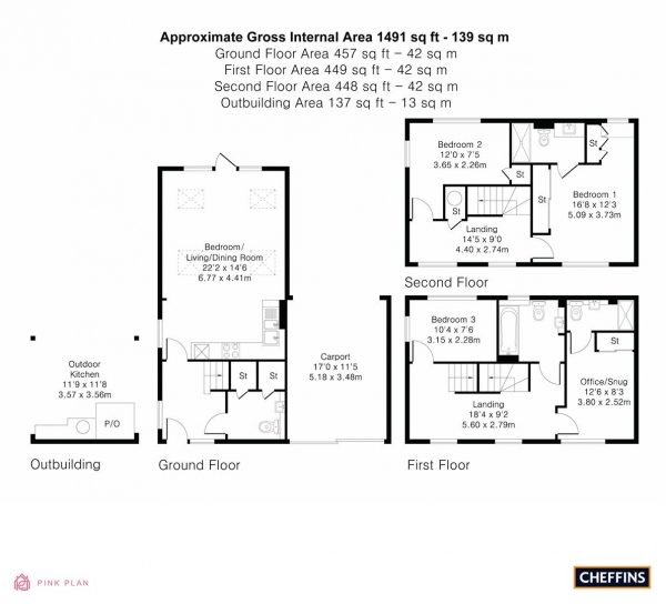 Floor Plan Image for 4 Bedroom Detached House for Sale in Corn Lane, Trumpington