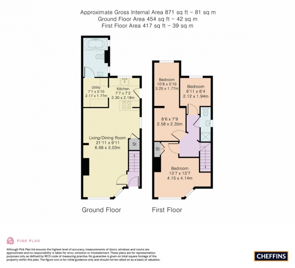 Floor Plan Image for 3 Bedroom End of Terrace House to Rent in Cromwell Road, Cambridge