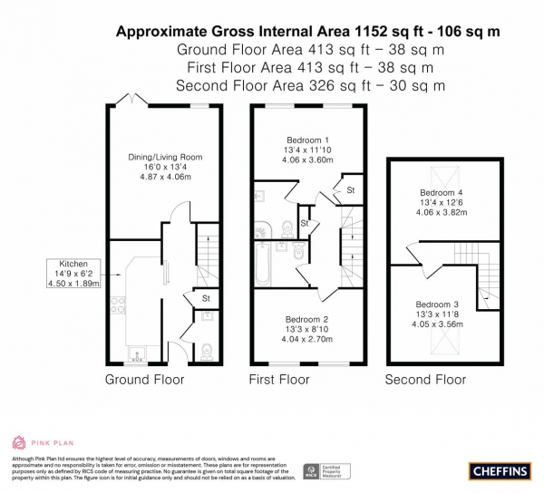 Floor Plan Image for 4 Bedroom Town House for Sale in Malta Road, Cambridge