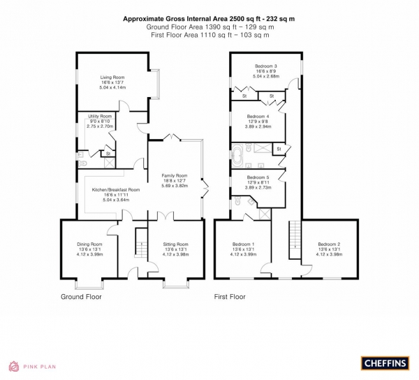 Floor Plan Image for 5 Bedroom Detached House for Sale in Station Road, Longstanton