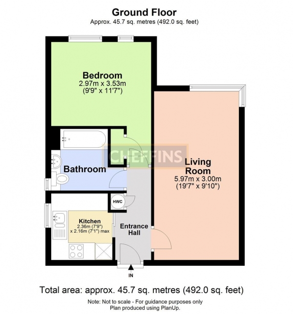 Floor Plan Image for 1 Bedroom Apartment to Rent in Beaulands Close, Cambridge