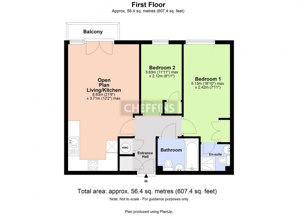 Floor Plan Image for 2 Bedroom Apartment to Rent in Goodes Court, Royston