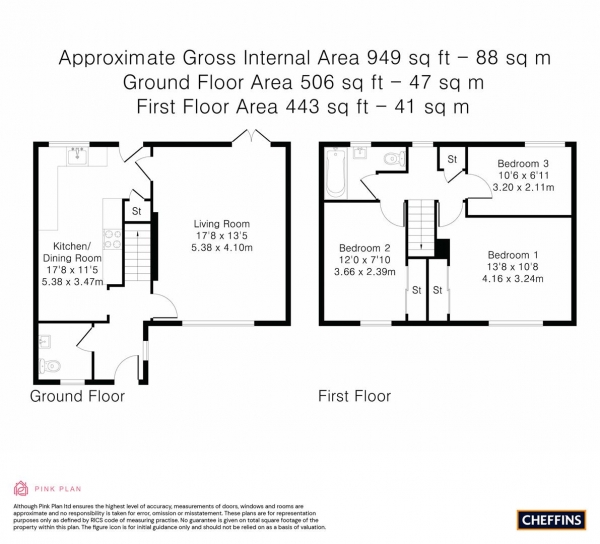 Floor Plan Image for 3 Bedroom Terraced House for Sale in Capper Road, Waterbeach