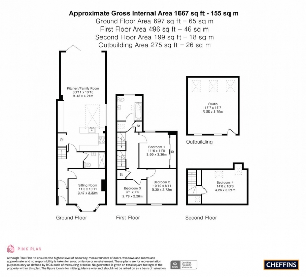 Floor Plan Image for 4 Bedroom Terraced House for Sale in Cherry Hinton Road, Cambridge