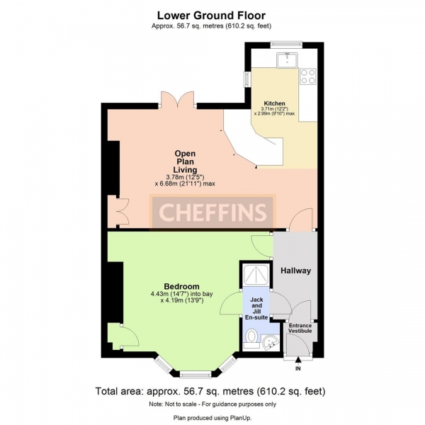 Floor Plan Image for 1 Bedroom Apartment to Rent in Bateman Street, Cambridge