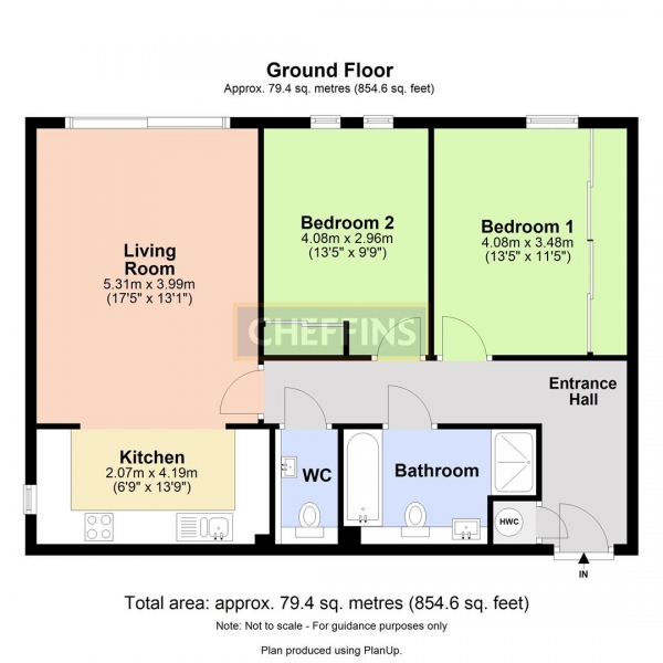 Floor Plan Image for 2 Bedroom Apartment to Rent in Madingley Road, Cambridge