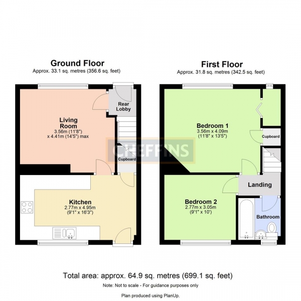 Floor Plan Image for 2 Bedroom Property to Rent in Whitehall Gardens, Duxford, Cambridge