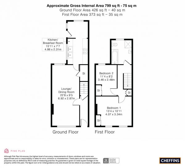 Floor Plan Image for 2 Bedroom Terraced House for Sale in Richmond Road, Cambridge