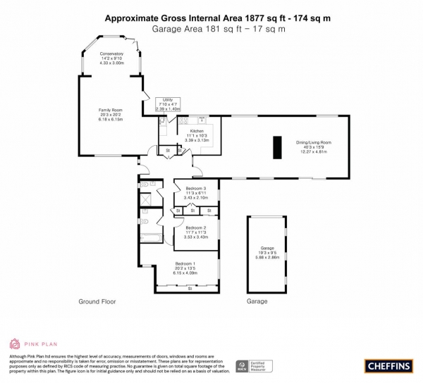 Floor Plan Image for 3 Bedroom Bungalow for Sale in Church Road, Teversham, Cambridge