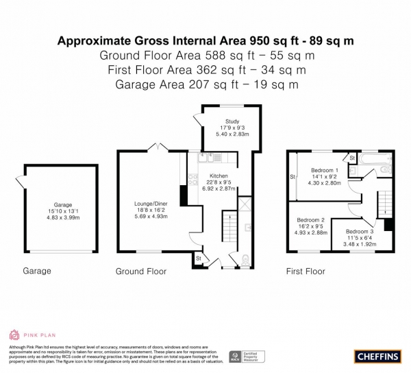 Floor Plan Image for 3 Bedroom Property for Sale in Medcalfe Way, Melbourn, Royston