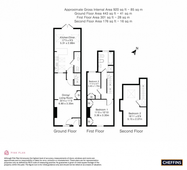 Floor Plan Image for 3 Bedroom Property to Rent in Hale Street, Cambridge