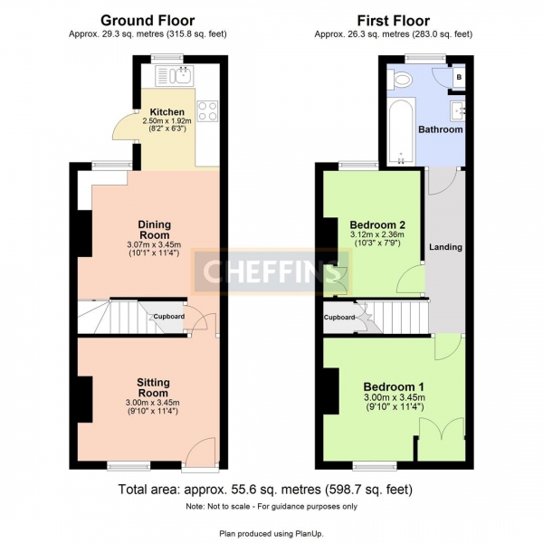 Floor Plan Image for 2 Bedroom Terraced House to Rent in Malta Road, Cambridge