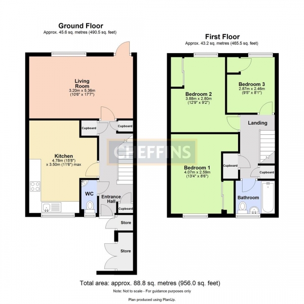 Floor Plan Image for 3 Bedroom End of Terrace House to Rent in Cody Road, Waterbeach