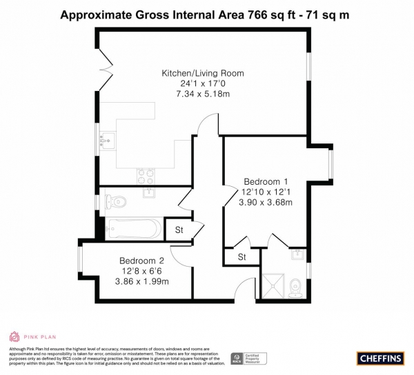 Floor Plan Image for 2 Bedroom Apartment for Sale in Ancient Meadows, Bottisham