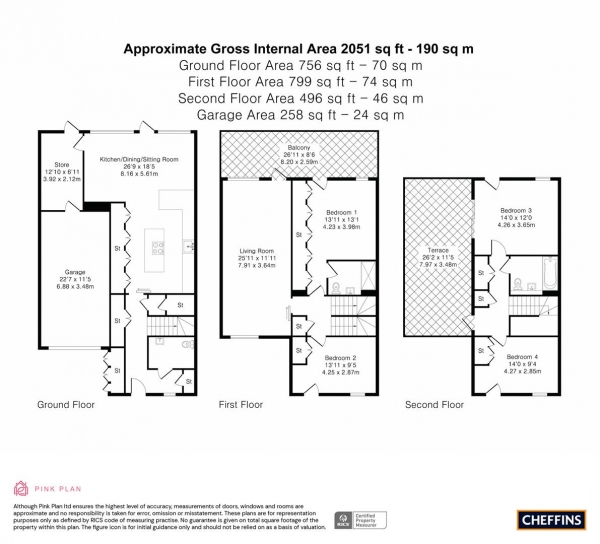 Floor Plan Image for 4 Bedroom Town House for Sale in Kingfisher Gardens, Trumpington