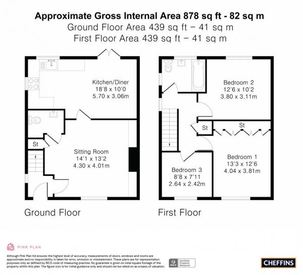 Floor Plan Image for 3 Bedroom Semi-Detached House for Sale in Gunhild Close, Cambridge