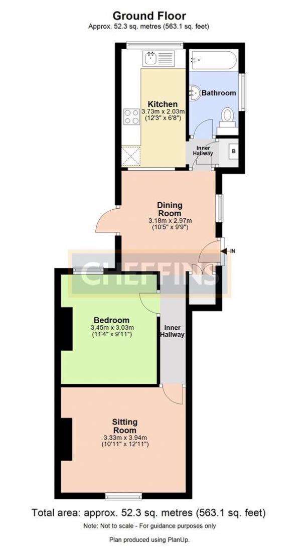 Floor Plan Image for 1 Bedroom Flat to Rent in Hobart Road, Cambridge