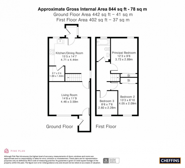 Floor Plan Image for 3 Bedroom End of Terrace House for Sale in Taunton Close, Cambridge